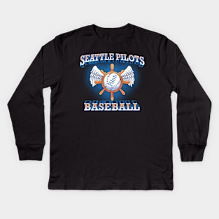 Seattle Pilots Baseball Kids Long Sleeve T-Shirt